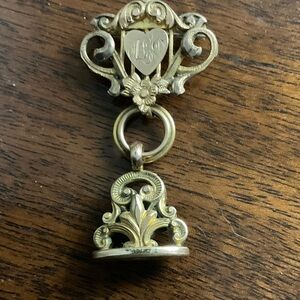 Antique Gold Watch Fob Brooch Estate Sale Find 🌸🌹